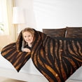 thumbnail image 3 of Homewish Zebra Print Twin Comforter Sets, Black Brown Bedding Set, Animal Theme Decor, Black Reversible, 2pcs 1 Comforter and 1 Pillowcase, 3 of 6