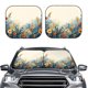 thumbnail image 2 of Balery Floral Mountain Landscape Parasol para parabrisas de coche de 2 piezas | Parasol plegable para parabrisas delantero de coche para la mayoría de sedanes-Small, 2 of 6