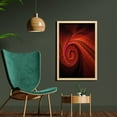 thumbnail image 2 of Spires Wall Art with Frame, Spooky Spiral Form in Darkness with Digital Effects Perplexed Dreamy Place Image Print, Printed Fabric Poster for Bathroom Living Room, 23" x 35", Red, by Ambesonne, 2 of 2