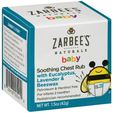 Zarbee's Naturals Baby Soothing Chest Rub with Eucalyptus, Lavender, Beeswax, , 1.5 Ounces (1