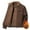#Coffee, variant on DPTALR Men's Solid Color Thick Lapel Zipper Cardigan with Long Sleeves,Black,XXXL