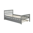 thumbnail image 6 of Topcobe Twin Size Wooden Captain' s Platform Bed with Trundle for Bedroom Dorm, Gray, 6 of 7