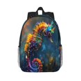 thumbnail image 1 of Easygdp Neon Seahorse Underwater Realm Mochila Ligera de 15 Pulgadas para Estudiantes, Mochila Cómoda para la Escuela y Viajes, Correas Ajustables, 1 of 6