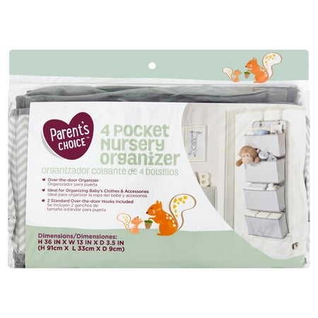 Parent's Choice 4 Pocket Nursery Hanging Organizer, Gray and White – Walmart  Inventory Checker – BrickSeek