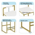 thumbnail image 3 of Hassch Set of 2 Upholstered Velvet Counter Height Bar Stools, Armless Design with Soft Cushioned Seat and Reinforced Metal Base, 220lb Capacity (White+Gold), 3 of 8