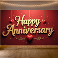 thumbnail image 6 of LUUFILx Happy Anniversary Day Banner Backdrop Decoration Celebration Party Supplies Balloon Gift Cupcake Display Event Background Decor Scene, 6 of 9