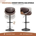 thumbnail image 4 of Fijinhom Bar Stools Set of 2, Adjustable Swivel Barstools with Bentwood Back & Leather Seat for Kitchen, Bar, Dining Room, 4 of 8
