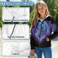 thumbnail image 6 of Uourmeti Galaxy Bow Tie Butterfly Florals Horse Teen Girls Hooded Pullover Long Sleeve Soft Comfy with Pockets Casual Loose Top for Travel Size 10-12, 6 of 7