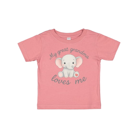 Inktastic Cute Elephant My Great Grandma Loves Me Boys or Girls Baby T-Shirt
