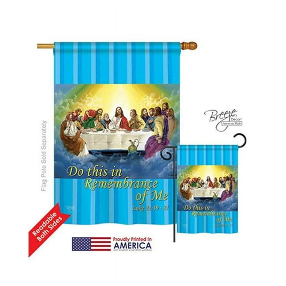 Breeze Decor 03045 Last Supper 2-Sided Vertical Impression House Flag - 28 x 40 in.