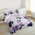 thumbnail image 3 of Feelyou Dreamy Purple Floral Bedding Comforter Set for Women, Fashion Plant Botanical Twin Comforter Sets, Southwestern Reversible Bedding Set, Lightweight Room Decor, 2-Piece, 3 of 8