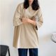 thumbnail image 1 of Camiseta 100% de algodón para mujer, de manga corta Camiseta holgada, camisa básica informal con cuello redondo, ropa de gran tamaño de Color sólido, 1 of 4
