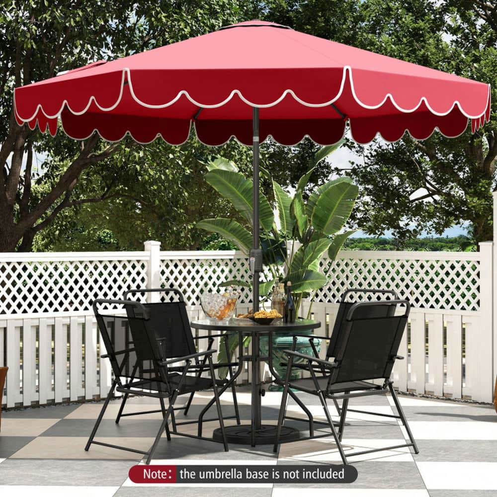 Spaco 10 Feet Patio Umbrella Outdoor Market Umbrella with Crank Tilt Adjustment, Outdoor Shade, Wine
