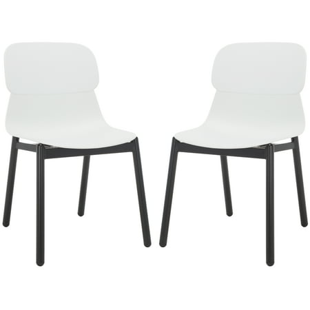 SAFAVIEH Couture Abbie Classic PP Solid Dining Side Chair White/Black (Set of 2)