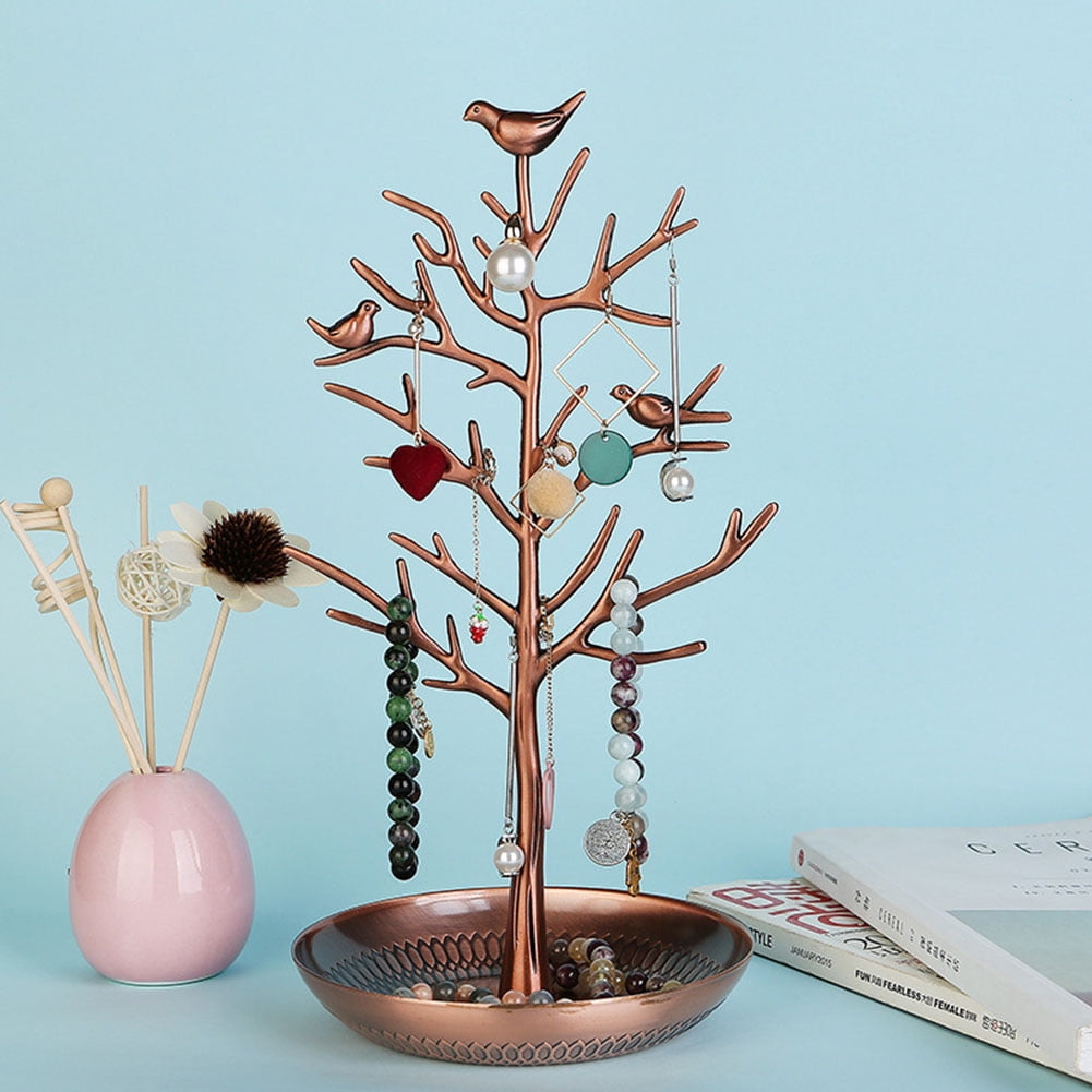 Alloy Jewelry Tree Display Stand Holder Organizer Tower for Earring Necklace Ring Walmart