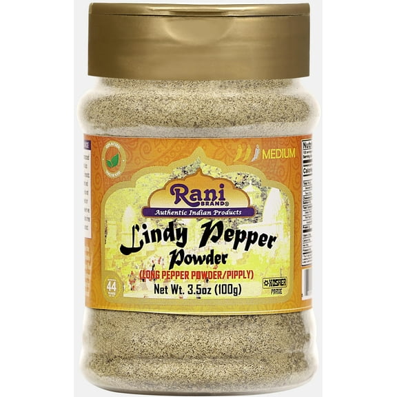 Rani Lindy Pepper Powder (Long Pepper, Piper Longum, Pipli) 3.5oz (100g) PET Jar ~ All Natural | Gluten Friendly | NON-GMO | Vegan | Indian Origin