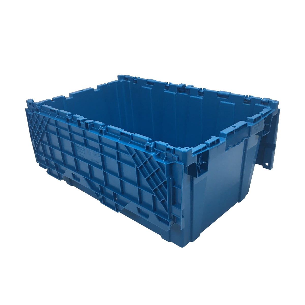 uBoxes Storage and Packing Plastic Tote Crate Attached Lid Flip Top, 27"x17"x12"