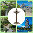 thumbnail image 4 of Magshion 35" Outdoor Garden Pedestal Water Fountain and Birdbath, 3 Tier Waterfall with Recirculating Pump, for Garden Patio Backyard D?cor, Bronze, 4 of 9
