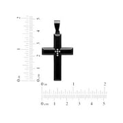 Brilliance Fine Jewelry Men's Black IP Stainless Steel Diamond Accent Cross - Mens Pendant Necklace Chain