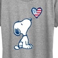 thumbnail image 3 of Peanuts - Snoopy Flag Heart Short Sleeve Graphic T-Shirt, 3 of 6