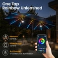 thumbnail image 4 of Ovios 15ft Solar LED Patio Umbrellas Double-Sided Outdoor Umbrella with 156 Colorful LED Lights Large Poolside Umbrella with Base, Tan, 4 of 11