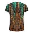 thumbnail image 5 of Moda mujer cuello redondo impresión camisa camisetas manga corta verano camiseta Tops blusa Pompotops hkajfhjk462909, 5 of 5