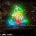 thumbnail image 4 of Glowneon Boba Tea Skiing Led Wall Art, Bubble Milk Tea Shop Neon Sign, 4 of 5
