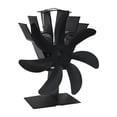 thumbnail image 1 of Soplador de chimenea ecológico con diseño de hoja mejorado, ventilador para chimenea, ventilador caliente circulante negro, 1 of 5