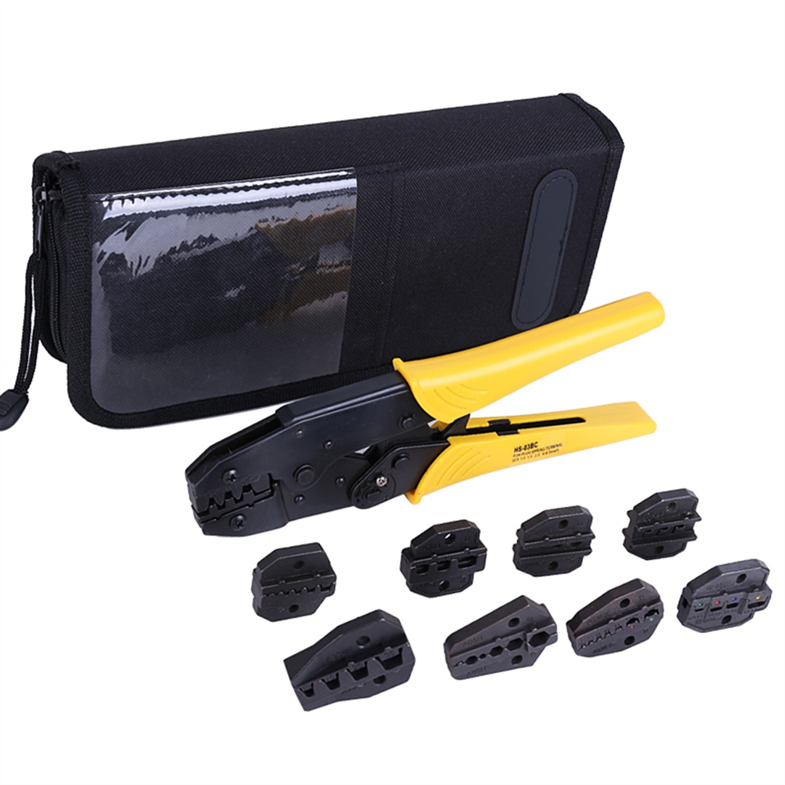 Mini Crimping Pliers HS-03BC Clamp Tools Cap/coaxial Cable Terminals Kit 230mm Mini Carbon Steel Multifunctional Electrical ,Built to Last