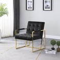 thumbnail image 7 of Luxor Pink Velvet Modern Accent Chair in Gold, 7 of 7
