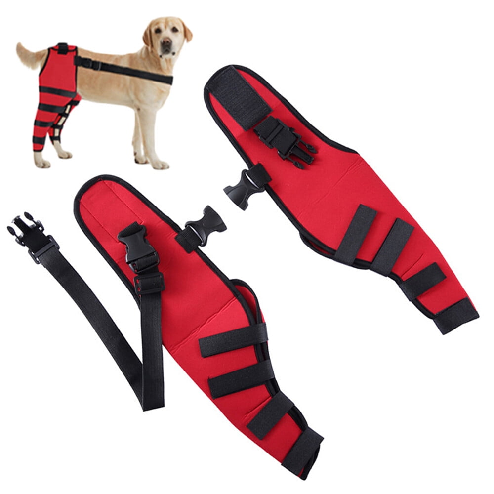 LEERUI 1Pair Dog Leg Brace for Hind Leg, Dog Knee Brace for Back Leg Torn  ACL CCL, Extra Support for Wound Injury and Sprain Healing of Arthritis,Red