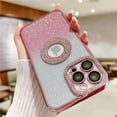 thumbnail image 3 of Compatible for iPhone 14 Pro Max Case with Luxury Glitter Plating Cute Diamond Sparkly Design Aesthetic Women Teen Girls Phone Cases Shiny Bling Camera Protective Cover-Pink, 3 of 10