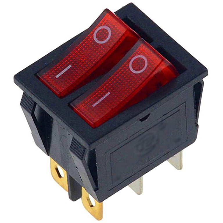 AC 250V 15A 20A Red Light illuminated ON/OFF 2 Position Rocker Switch 3 Pin 