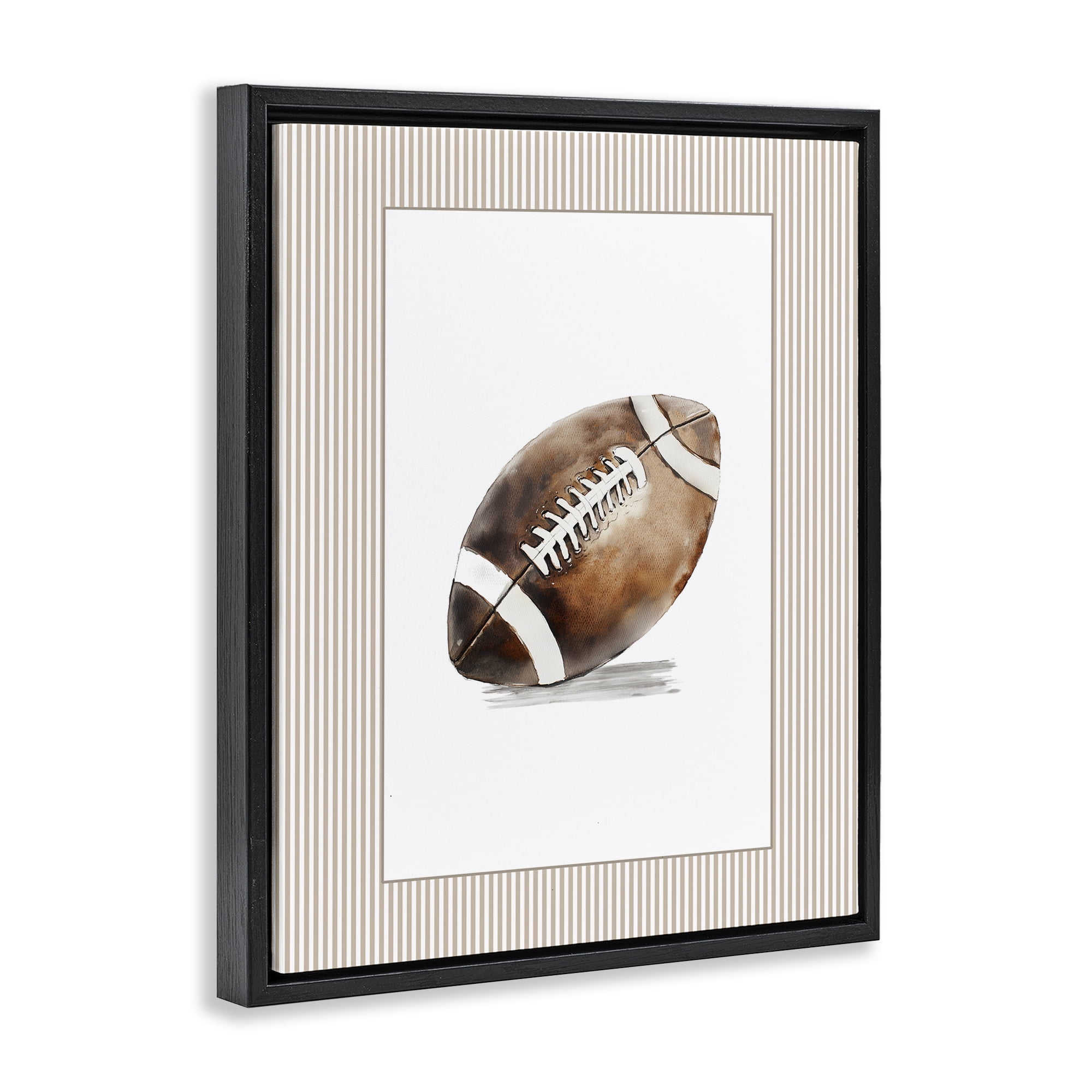 Stupell Industries Vintage Sports Football Black Framed Floater Canvas Wall Art, design by Christine Simpson Art