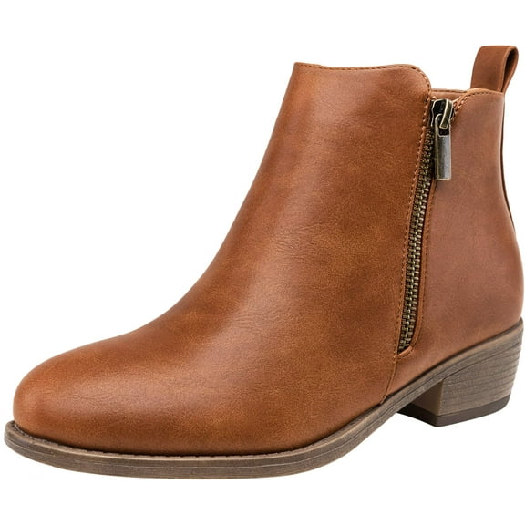 Women's Ankle Boots Fashion Low Heel Black Booties for Women