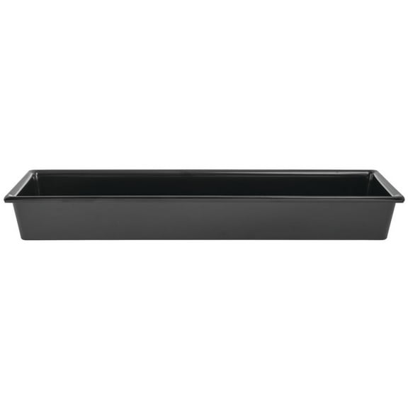 HUBERT SmartFit 1/2 Size Long Black Melamine Cold Food Pan - 6 3/16"L x 20 1/5"W x 2 1/2"D