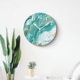 thumbnail image 4 of Non-Ticking Silent Clock Battery Operated Analog Clcok Round Wall Clocks Decorative for Living Room-Green Marble Elegant(10inch), 4 of 4