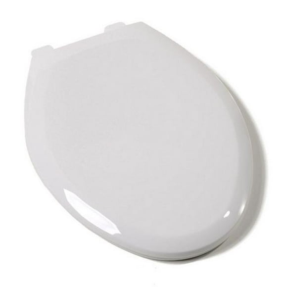 Siège de Toilette Allongé en Plastique Haut de Gamme à Fermeture Lente&44; Coton Blanc