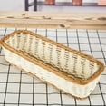 thumbnail image 2 of EeaseMX 1 cesta rectangular de ratán sintético tejido, cesta de plástico para cocina y hogar (blanco chocolate, 28 x 11 x 7 cm), 2 of 8