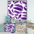 thumbnail image 3 of Designart 'Ethnic VIolet Feathers On White' Bohemian & Eclectic Framed Art Print, 3 of 4