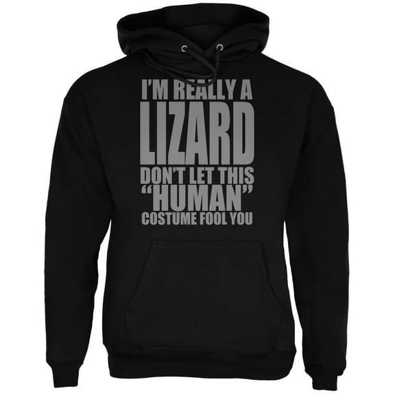 Halloween Human Lizard Costume Mens Hoodie Black MD