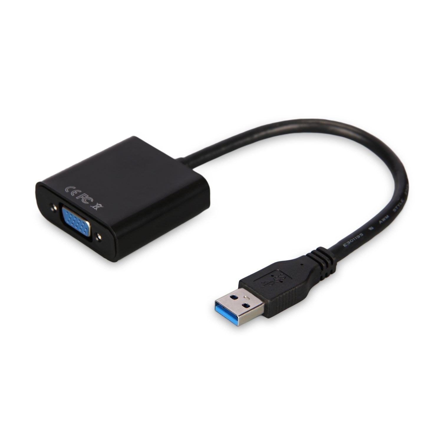 FrontTech USB3.0 to VGA Adapter, USB 3.0 Male to VGA Female Converter .