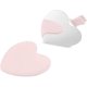 thumbnail image 1 of Espejo compacto de acero inoxidable, espejo de bolsillo irrompible en forma de corazón con bolsa de cuero de PU, mini espejo portátil para bolsa de maquillaje de viaje, para mujeres y niñas (rosa), 1 of 5