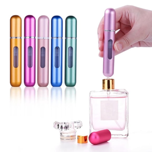 5pcs Aluminum Perfume Spray 8ml Bottle Mini Portable Refillable Atomizer Bottles Container Perfumes Refill Travel Cosmetic Tool