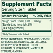 Spring Valley Ginkgo Biloba Tablets for Memory and Circulation Support, 60 mg, 240 Count
