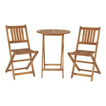 Flash Furniture Martindale 3 Piece Wood Frame Outdoor Folding Bistro Set