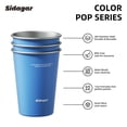 thumbnail image 6 of Sidagar 12 oz Stainless Steel Cups Metal Shatterproof Stackable Pint Drinking Glasses, 3 Pack Blue, 6 of 7