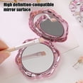thumbnail image 4 of Espejo de maquillaje plegable portátil de doble cara con diseño de rosa 3D para mujer y niña, espejo de tocador de bolsillo vintage de mano, mini espejo de viaje, 4 of 8