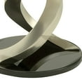 thumbnail image 3 of Modern Round Glass Top End Table with Twisted Metal Base, Silver and Black, 3 of 3
