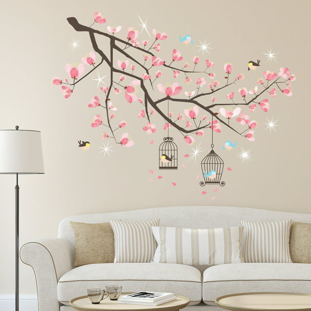 Walplus Wall Sticker Decal Art Pink Cherry Blossom Tree Com - Decals For Walls Uk